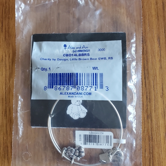 NWT Authentic Alex and Ani (+) Energy Bracelet "Little Brown Bear" - Picture 2 of 6